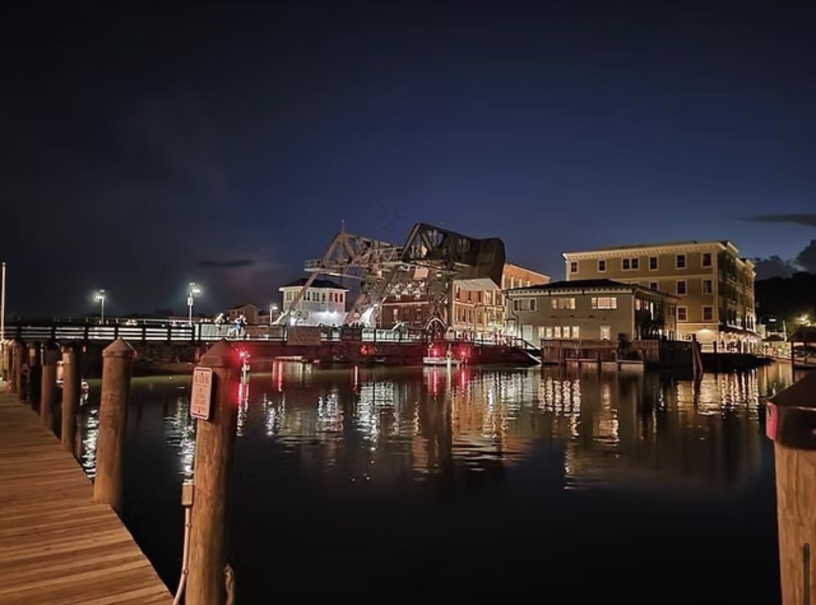 Mystic River’s Bascule Bridge: The Bascule Bridge crossing Mystic River, Ghost Tours. July 3, 2024. Photo courtesy: seasideshadows.com.