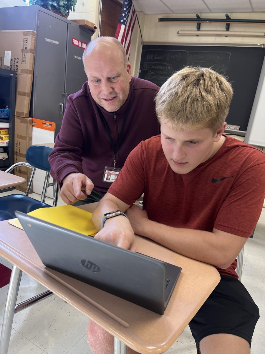 For the past two and a half decades, Red Hall has been filled with leadership, faith, companionship, and optimism, all coming from one room, 207, the home of Mr. Austin Cesare.
As head of the history/social studies department, Cesare displays passionate teaching through various advanced placement and honors courses. Many students admire his unique and astounding teaching style, which makes him stand out throughout the building.
Senior Joe Lahav, a former AP United States History student, says, “he helped me strengthen my writing skills for the AP Exam. For the Long Essay Questions (LEQs) and Document-Based Questions (DBQs), he provided helpful information and examples for how to write the perfect response.”
Beyond the classroom,  Cesare maintains his impact through Connecticut politics. On the Hamden Board of Education, Cesare was chairman of the Curriculum Committee and was a member of the finance committee. In addition, he served five terms on the Legislative Council and previously held a board position for six years.
Cesare says, “I was involved in 16 years of town council and a Board of Education member. I made sure budgets were funded adequately and made sure the curriculum was good enough for the kids.”
At Sacred Heart University in Fairfield, CT, Cesare is a professor of American History, teaching many students.
Cesare adds, “I teach as a professor at Sacred Heart University, teaching American History for the past 13 years.”
His coworkers approve of his teaching abilities in a good way. Many faculty members of the history department look up to Cesare and admire him.
Dean of Students/Psychology teacher Mr. Todd Williams says, “He is incredibly organized and passionate about being the Department Head of Social Studies here at Foran. I look up to Mr. Cesare in his knowledge and insight into how local, state & national government works.”
Beyond teaching, Cesare loves his job. He believes that it’s all about the kids and takes the message from his mom and great aunt.
Cesare adds, “My number one goal in teaching was to always be here for the kids. I’ve always enjoyed the classroom and making sure my students have the best year possible.”
Cesare will always keep diffusing his positive leadership, faith, companionship, and optimism, and he will continue to “Cese The Day.”