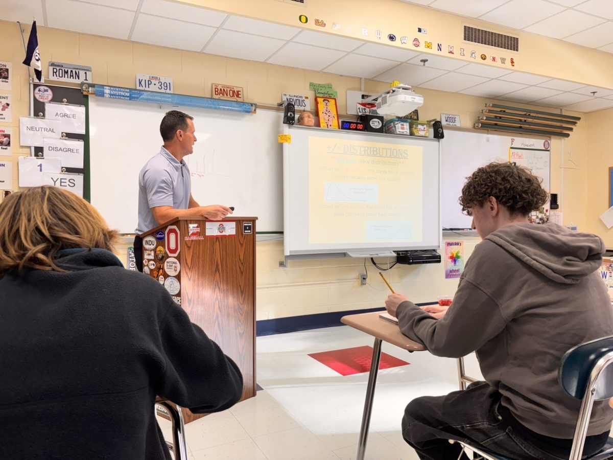 Continuing to Teach: Mr. Williams leads his AP Psychology class while balancing his new role. September 18, 2025. Photo courtesy: Ben Dunnigan 