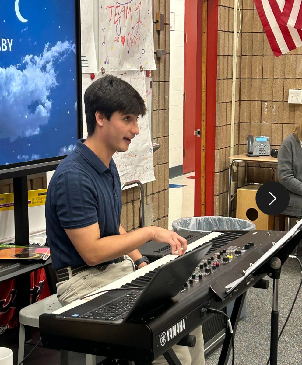 Choir Class: Mr. McNulty teaching his students. September 17, 2025 Photo Credit By: Mrs. Turner.