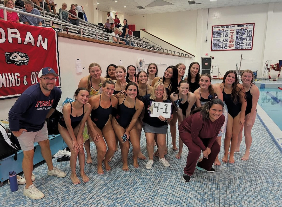 A Win for the Lions: Girls swim and dive team wins meet against Daniel Hand High School. September 22, 2025. Photo courtesy: Callie Jackson.