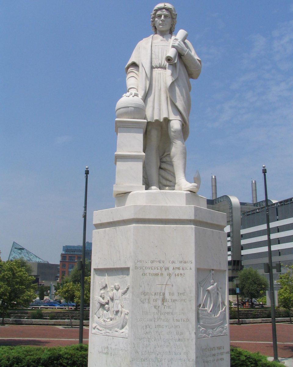 Honoring Columbus Day: A look at the iconic statue of Christopher Columbus in Baltimore, Maryland, June 28, 2005. Photo Courtesy: Brent Moore (Creative Commons).