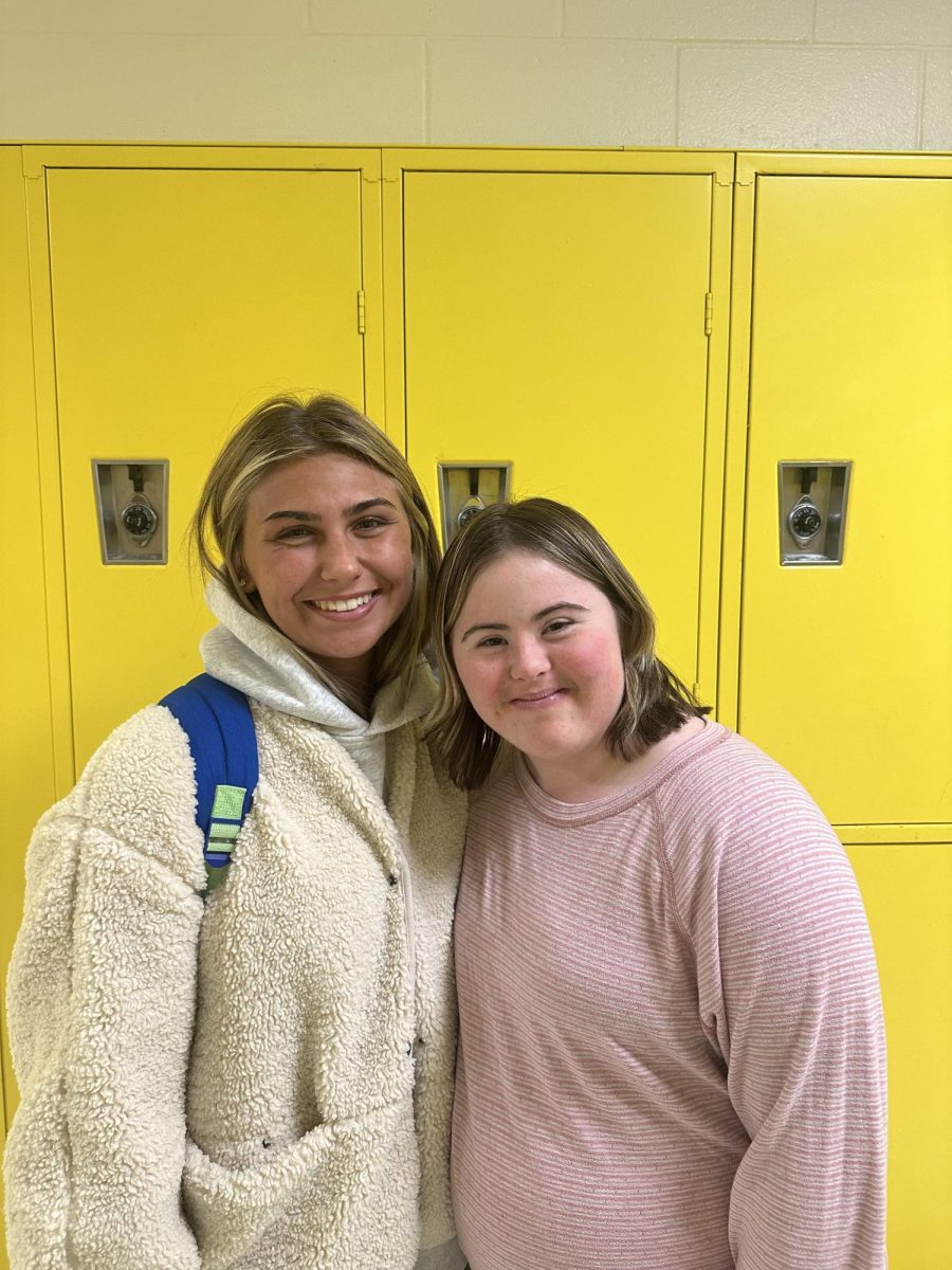 Smiles All Day Long: Senior Grace Tonelli and Junior Kate Lund smiling on a Tuesday Morning. October 28, 2025. Photo courtesy: Alexa White. 