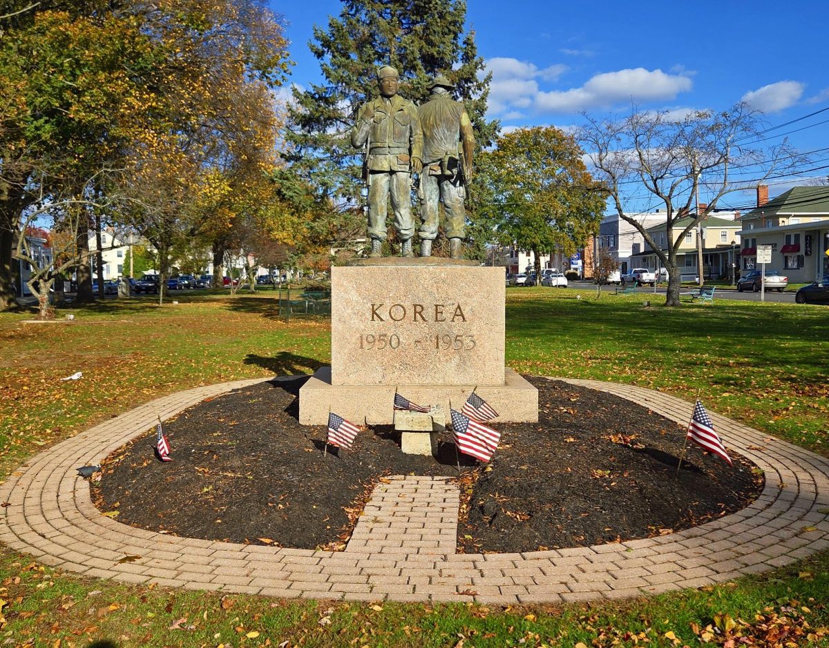 Soldiers’ and Sailors’ Memorial: Memorial on the Milford Green dedicated to Civil War veterans. November 3, 2025. Photo courtesy: Abby Babcock.