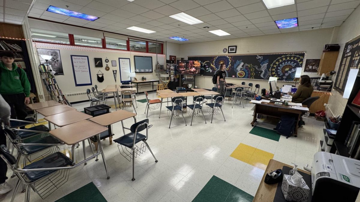 Mrs. Worcester’s classroom: A wide view of Mrs. Worcester’s classroom, where the yearbook is published, October 28, 2025. Photo Courtesy: Matt Stas. 