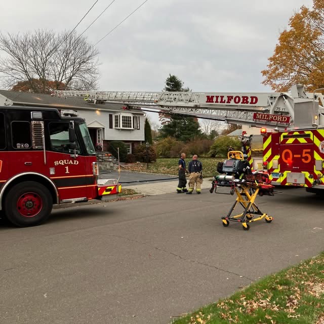Milford Fire Department on Scene: Smoke coming from a house, November 7, 2025. Photo courtesy: Milford Fire Department (Facebook).