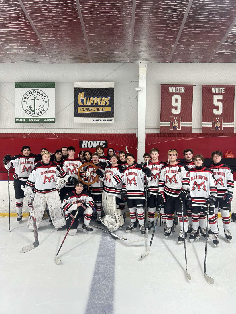 Victorious Mariners Post-Win Photo: The Milford Mariners join for a photo after a big win against Stormac in the Battle of the Barn tournament, January 19th, 2025. Photo courtesy: JP Shimko.