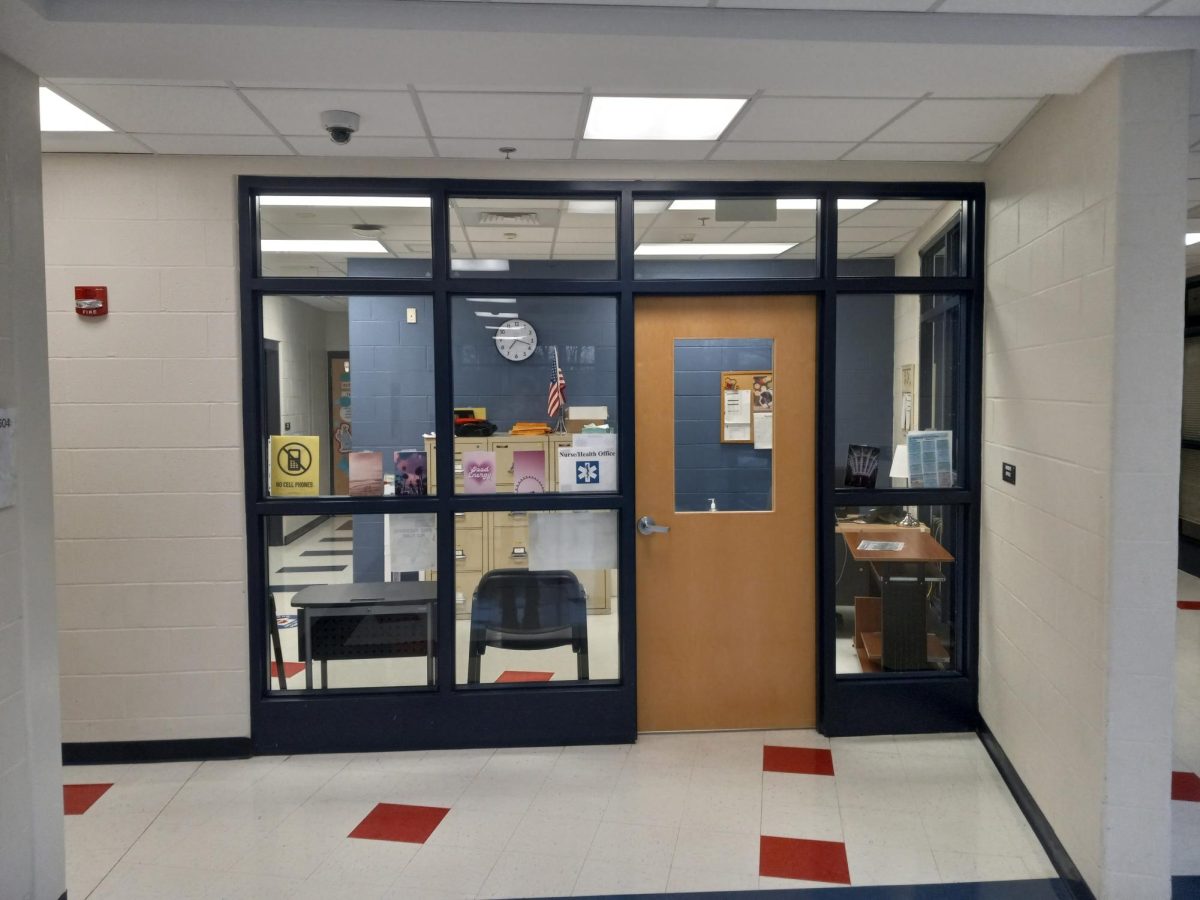 Safe and Sound: The entrance to Foran’s nurse's office, December 8, 2025. Photo courtesy: Mike Rich.