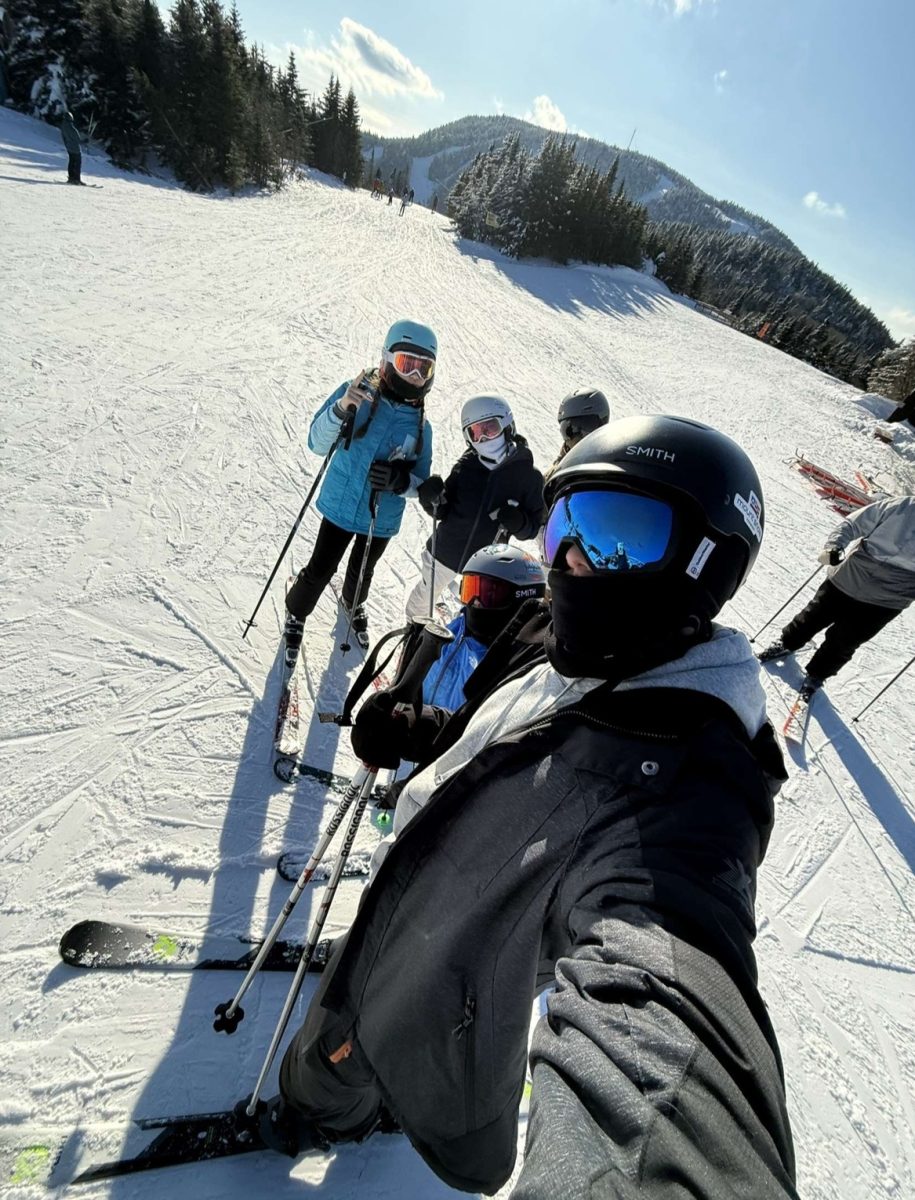 Top of the Mountain: Skiing with friends on top of the mountain, ready to go down, January 4, 2025. Photo courtesy: Jack Henkel.