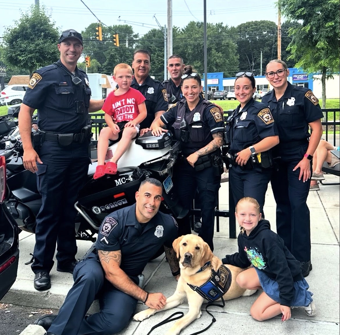 Cops, Community, and Coffee: Milford police at Starbucks, July 24, 2024. Photo courtesy: Milford Police Department.