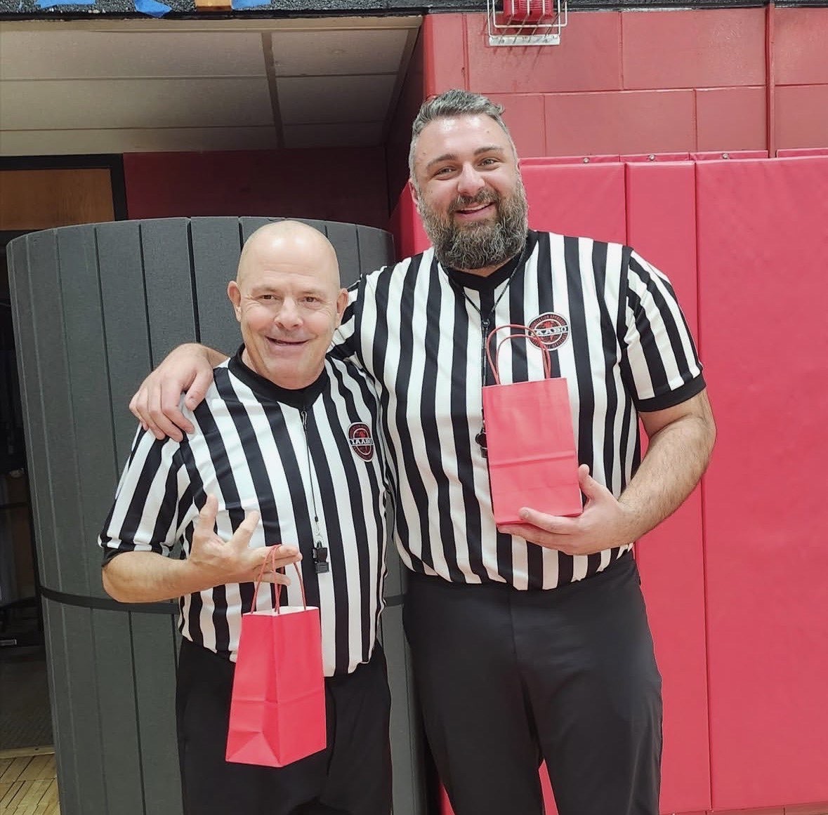 Nick Toto Officiating: Boys basketball being officiated by Nick Toto, January 13, 2026. Photo courtesy: CIAC Athletics Instagram