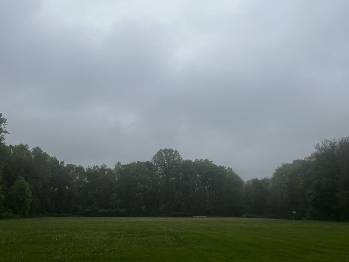Gloomy Clouds: The dark clouds hang overhead a field lined with trees, May 6, 2026. Photo courtesy: Tim Bogatikov.